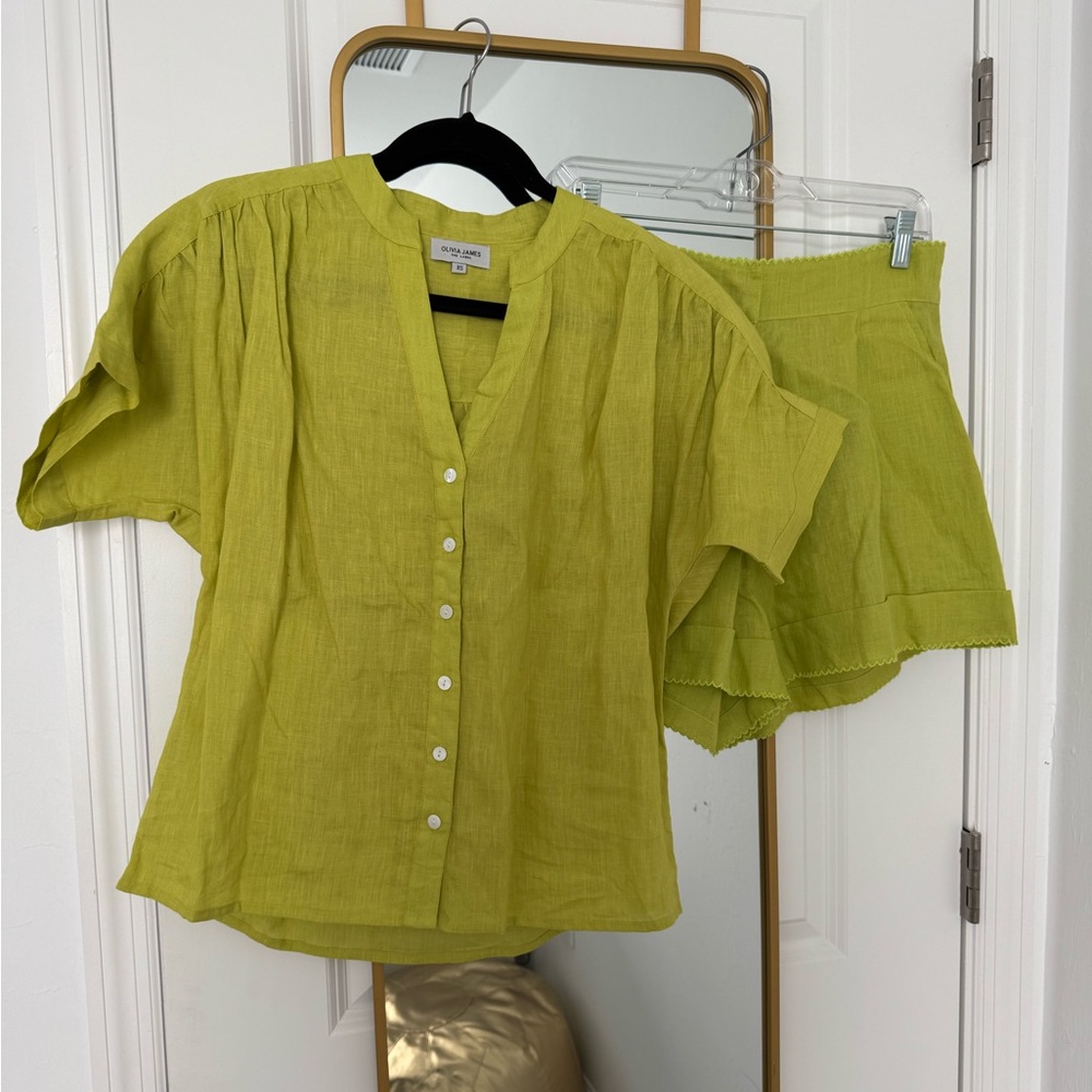 Olivia James Chartreuse Matching Shorts Set